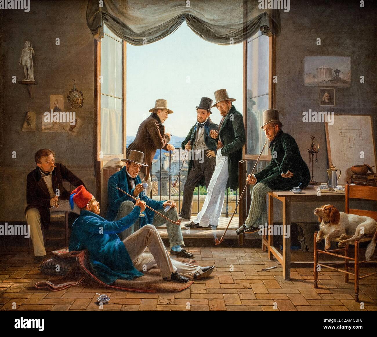 Constantin Hansen, EINE Gruppe dänischer Künstler in Rom, Porträtgemälde, 1837 Stockfoto