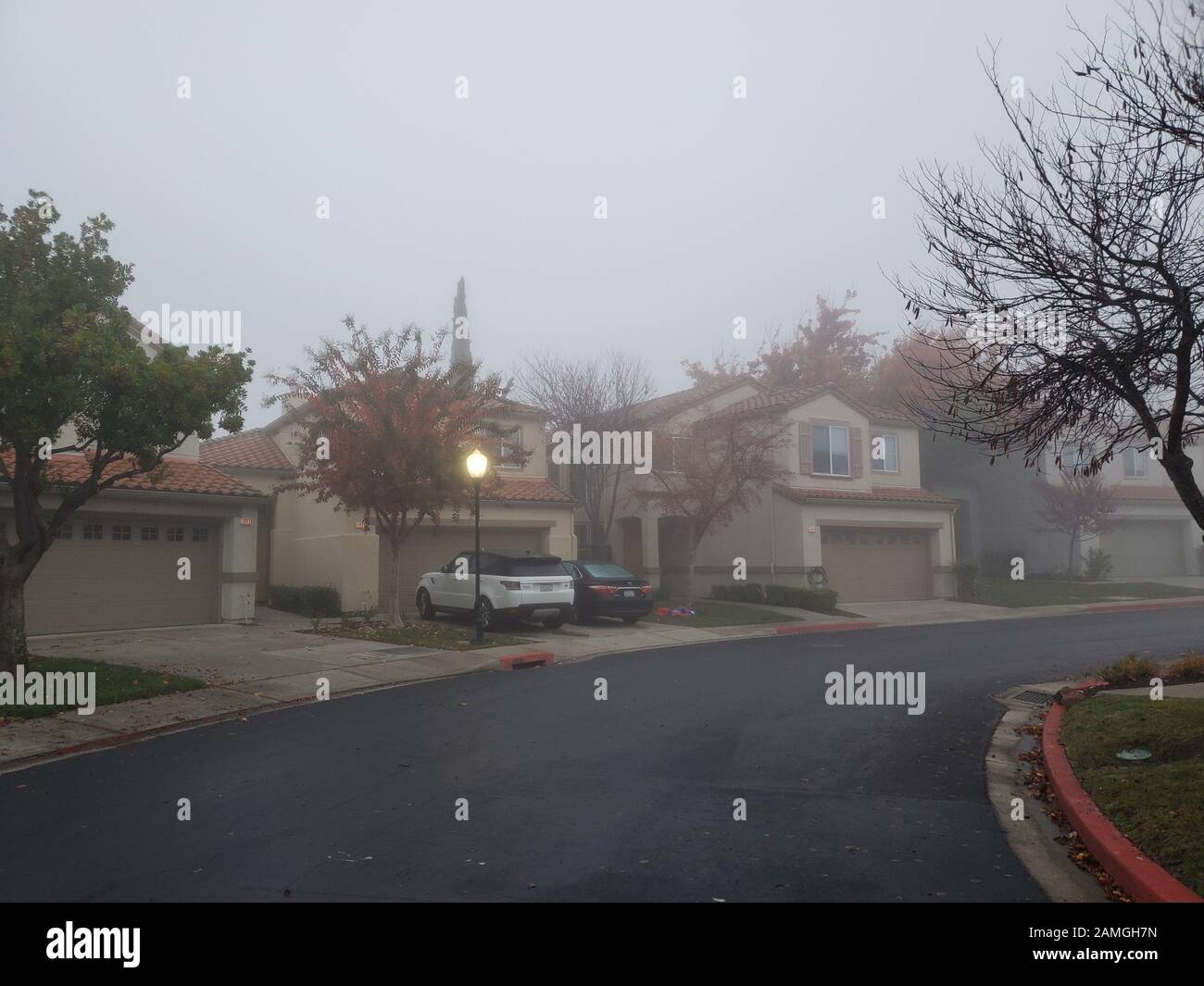 Die klimatischen Wetterbedingungen haben die San Francisco Bay Area, San Ramon, Kalifornien, am 9. Dezember 2019 beeinträchtigt. () Stockfoto