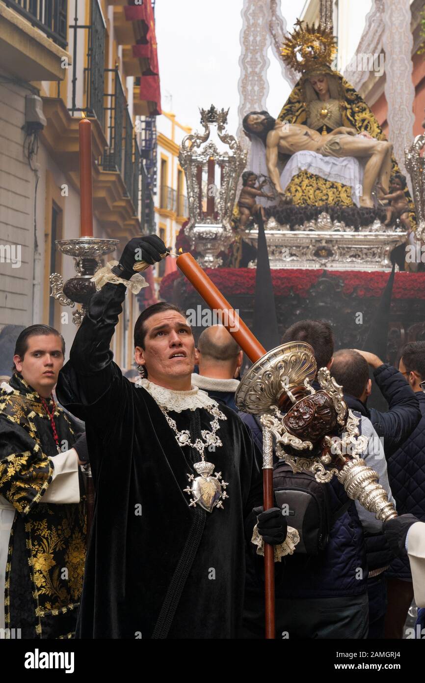 Semana santa, Osterfest der religiösen Parade in Sevilla, Andalusien, Spanien Stockfoto