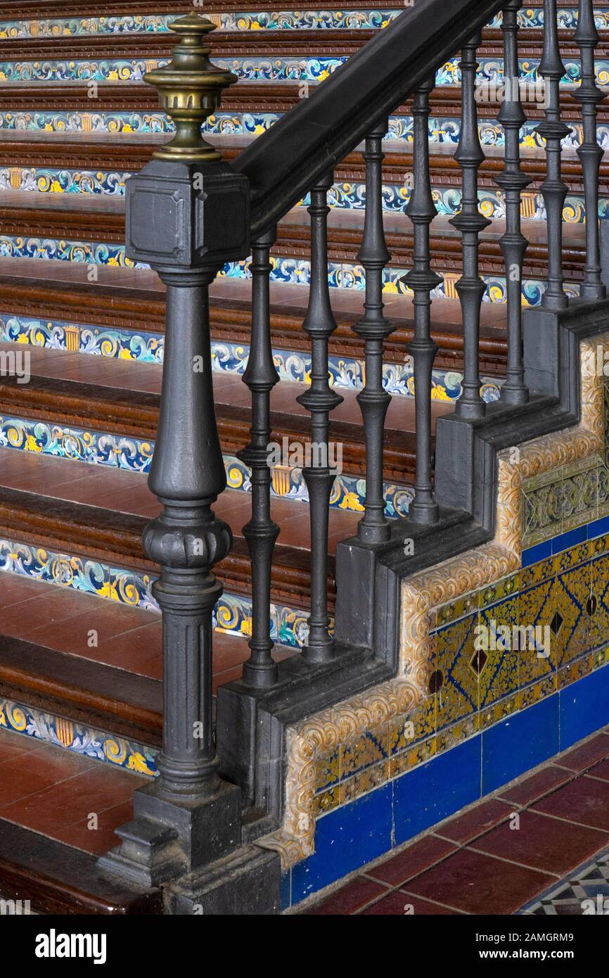 Keramiktreppe in der plaza de espana, Spanien, Andalusien, europa Stockfoto