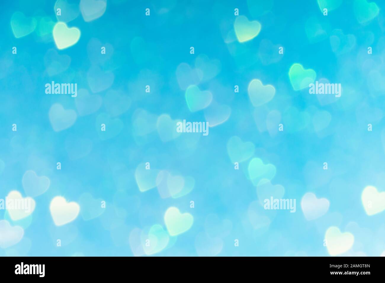 Blauer Valentinstag Hintergrund Mit Herz Bokeh Liebe Konzept Tapete Stockfotografie Alamy