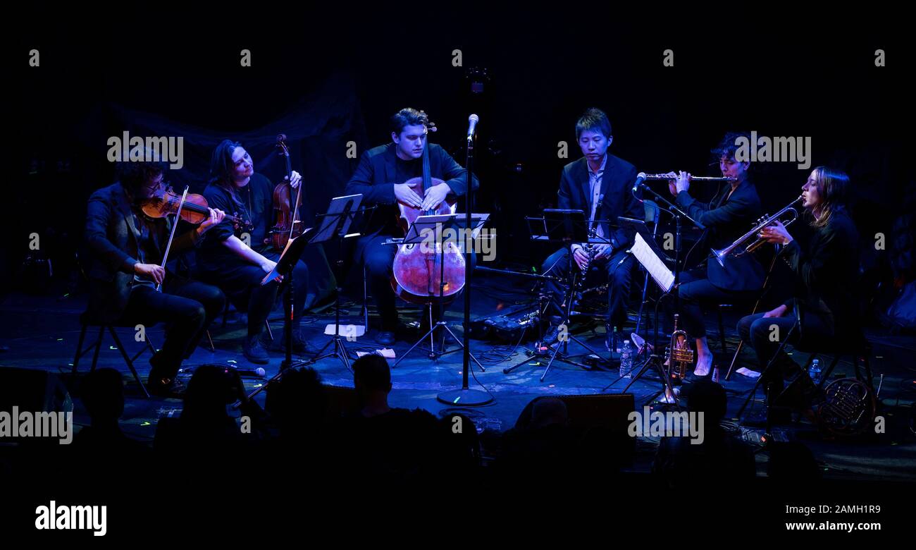 New York, NY - 9. Januar 2020: YMusic Ensemble tritt im Rahmen des Winter Jazz Festival im Bowery Ballroom auf Stockfoto