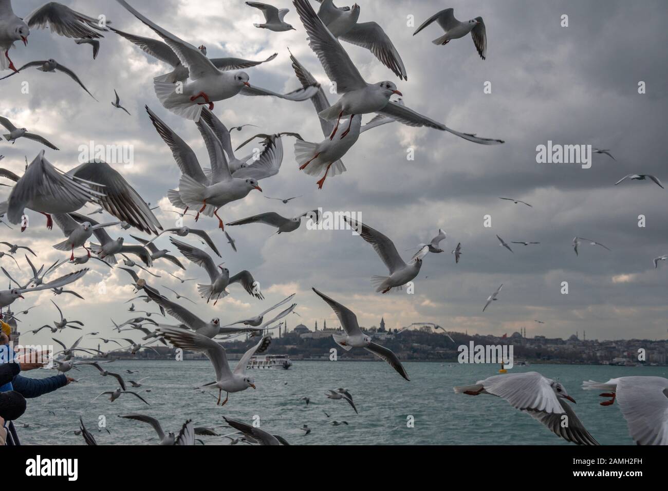 Die Bosporus-Straße in Istanbul, Türkei Stockfoto