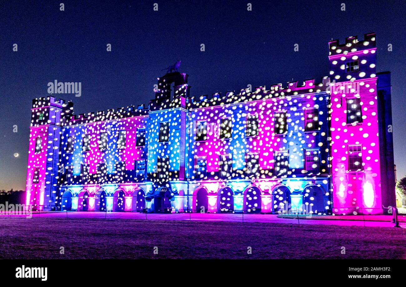 Syon House Mit Christmas Lighting Effects London UK Stockfoto