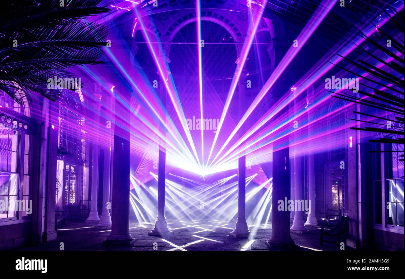Laser im Syon House Mit Christmas Lighting Effects London UK Stockfoto