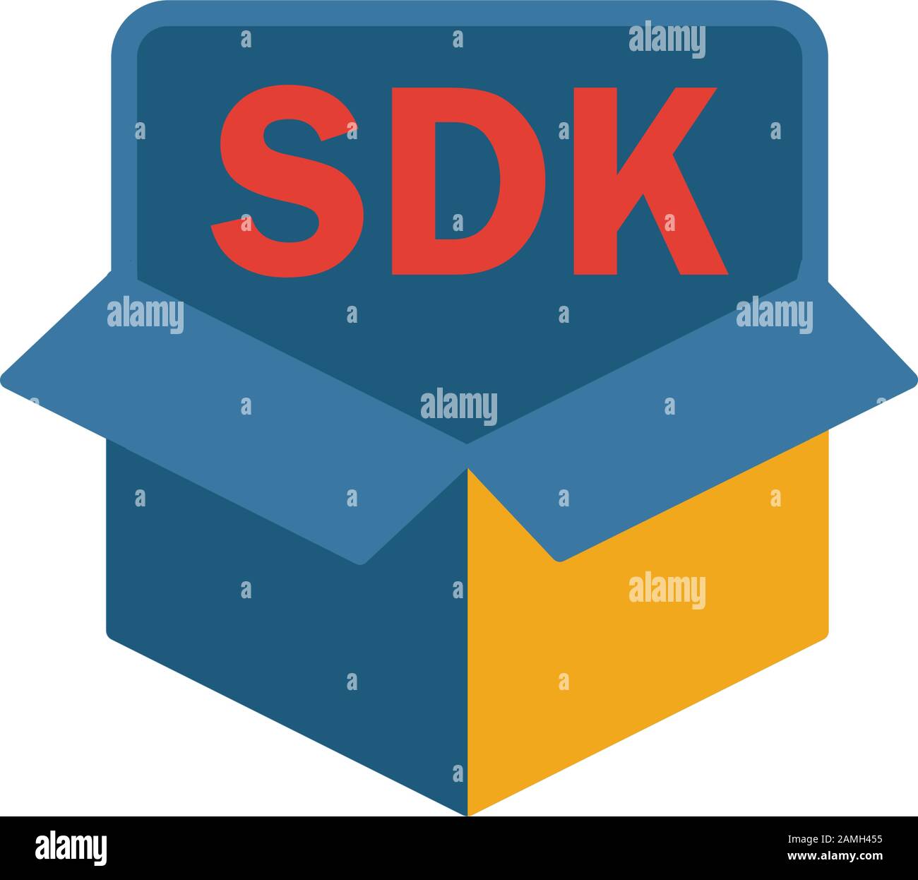 Symbol für Softwareentwicklungskit. Einfaches Flachelement aus der Kundenservice-Sammlung. Symbol für das Creative Software Development Kit für Vorlagen und Software Stock Vektor