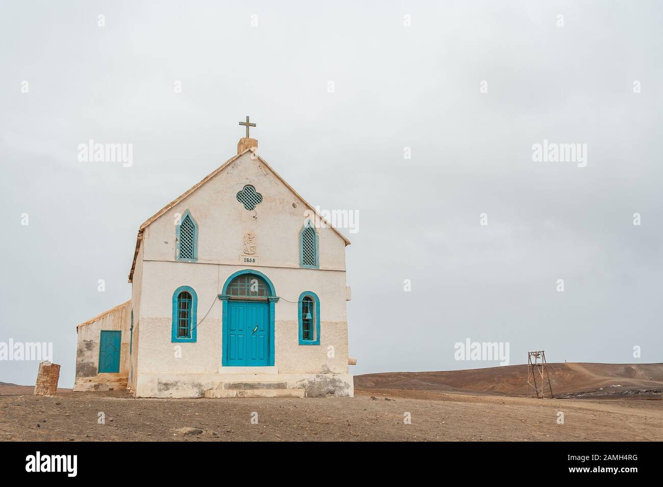 Lady of Compassion Kirche erbaut im Jahr 1853, die älteste Kirche von Sal Island, Pedra de Lume, Kapverdische Inseln, Afrika. Stockfoto