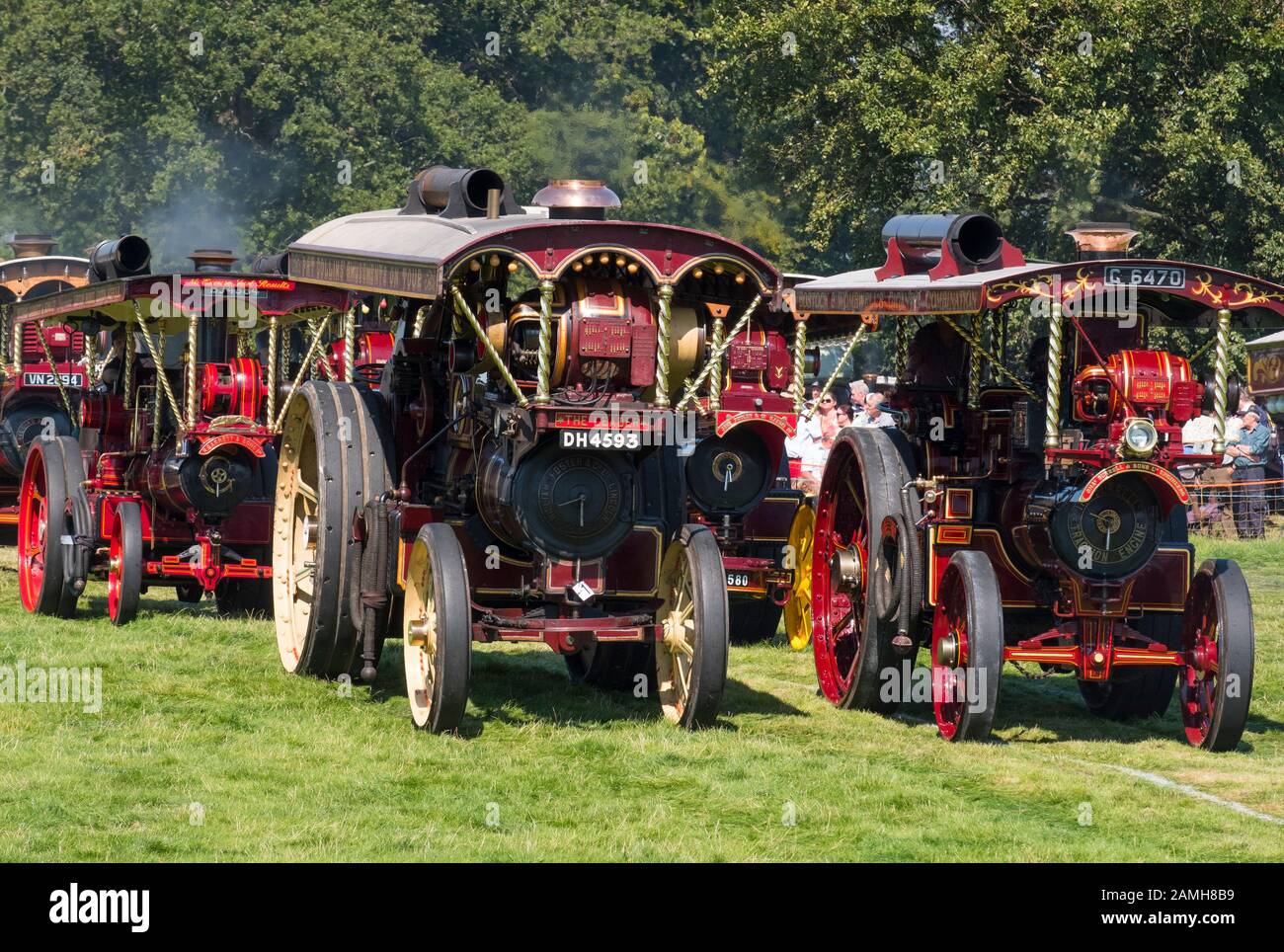 Parade der Dampftraktionsmaschinen bei der 2019 Shrewsbury Steam Rally, Shropshire, England, Großbritannien Stockfoto