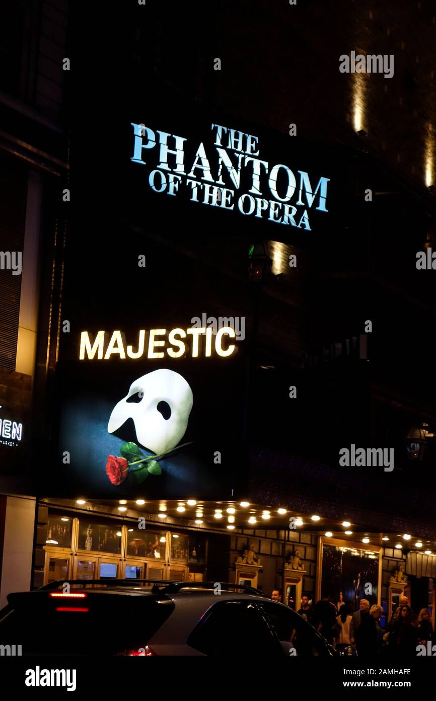 "Das Phantom der Oper" von Andrew Lloyd Weber im Majestic Theatre, New York City, NY, USA Stockfoto