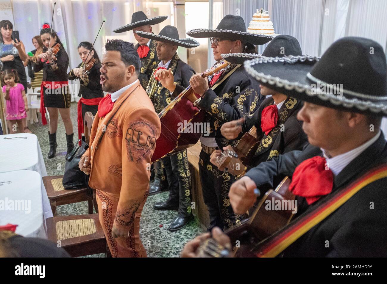 Mariachi Band bei Vedado Hochzeit. Stockfoto