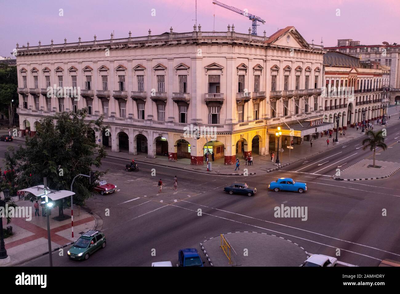 Blick vom Gran Teatro de La Habana Alicia Alonso. Stockfoto
