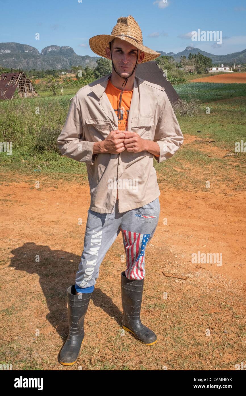 Junger kubanischer Bauer. Stockfoto