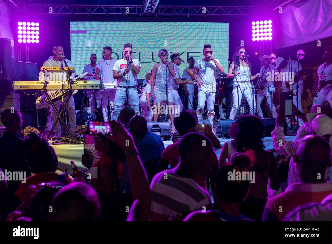 Kubanische Band in Vedado. Stockfoto