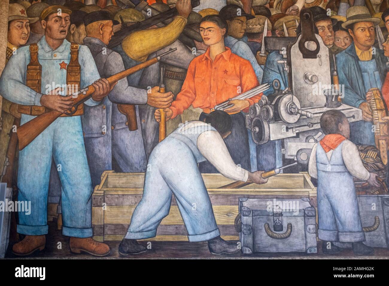 Diego Rivera Wandbild. Mexiko-Stadt. Stockfoto