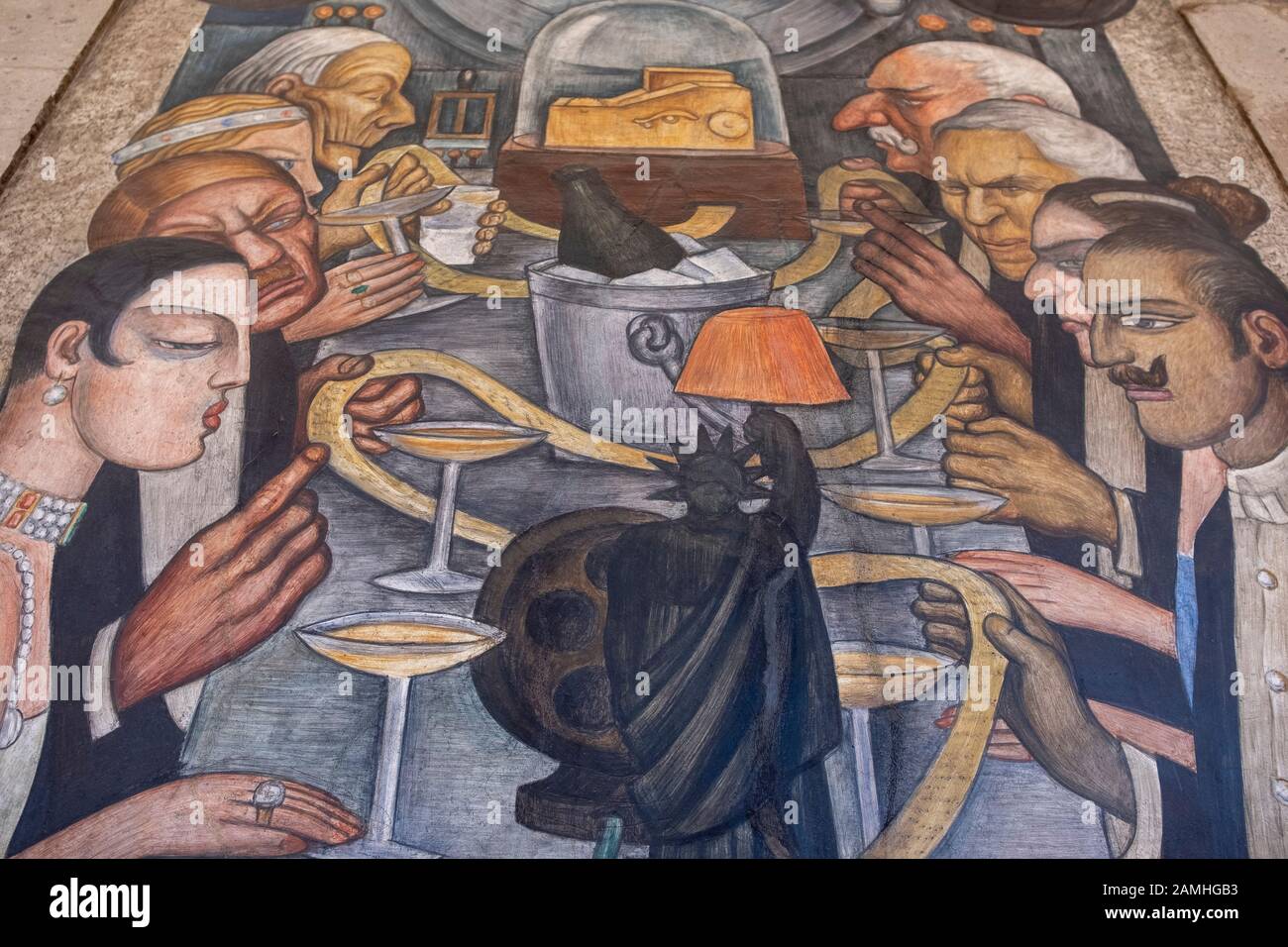 Diego Rivera Wandbild, Mexiko-Stadt. Stockfoto