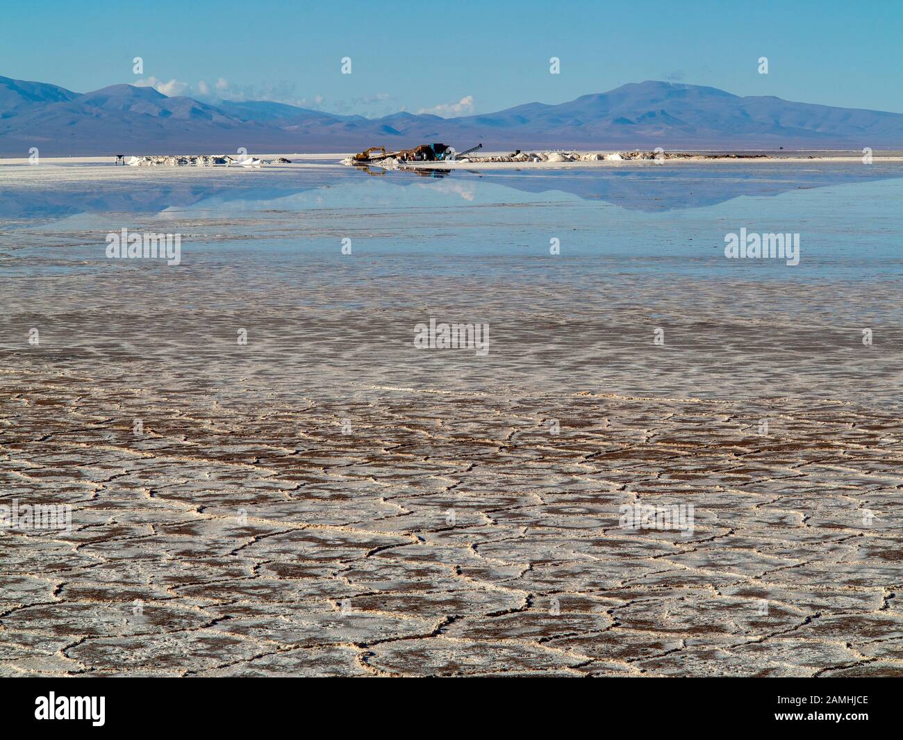 Salinas Grandes, von der Straße aus gesehen, die aus Susques, Argentinien kommt Stockfoto