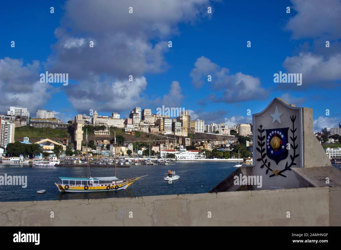 São Marcelo und Nossa Senhora do Pópulo Fort, Salvador, Bahia, Brasilien Stockfoto