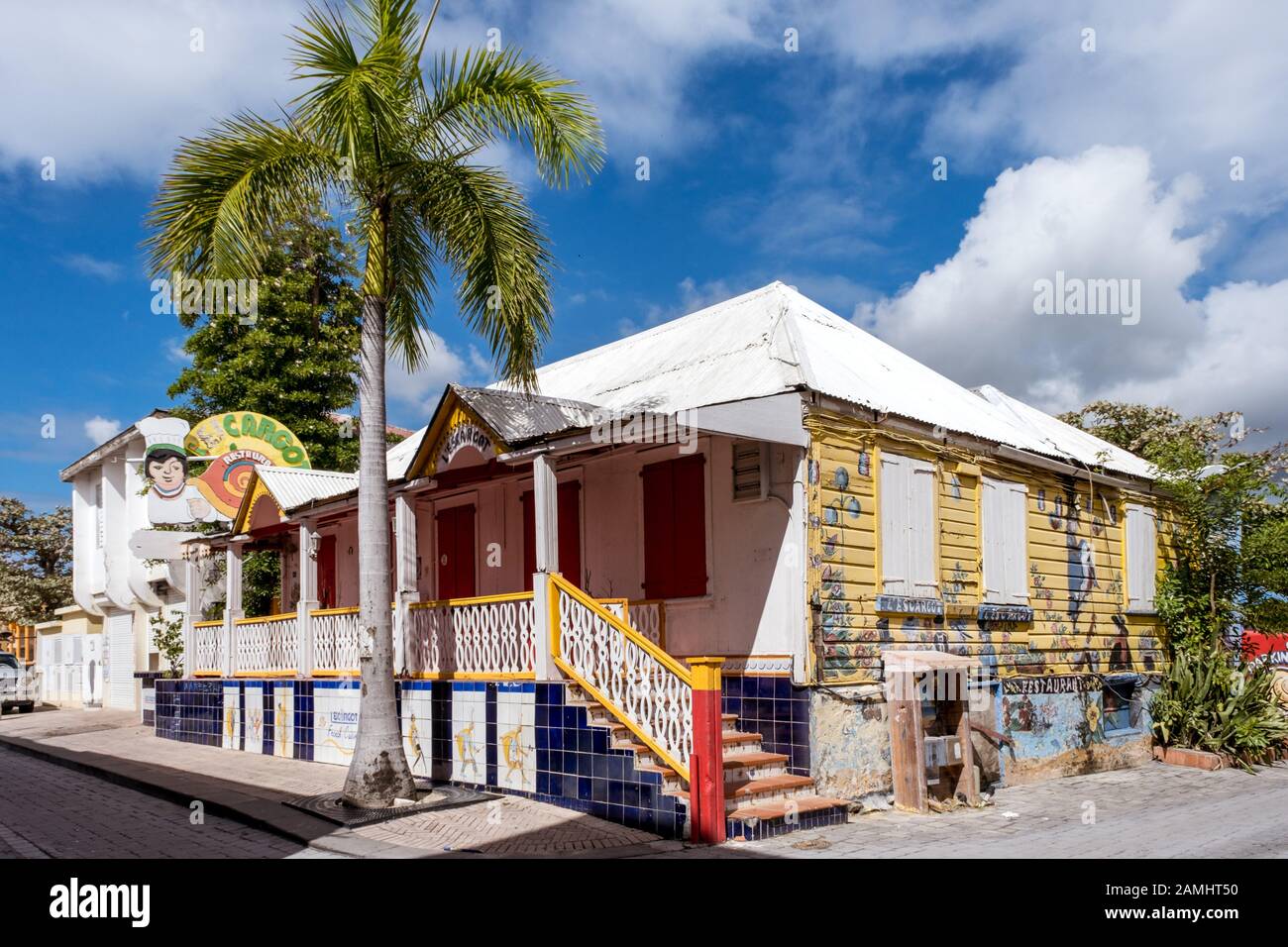L'Escargot Restaurant, Philipsburg, Sint Maarten, St. Maarten, Niederländische Antillen, Westindien, Karibik. Stockfoto