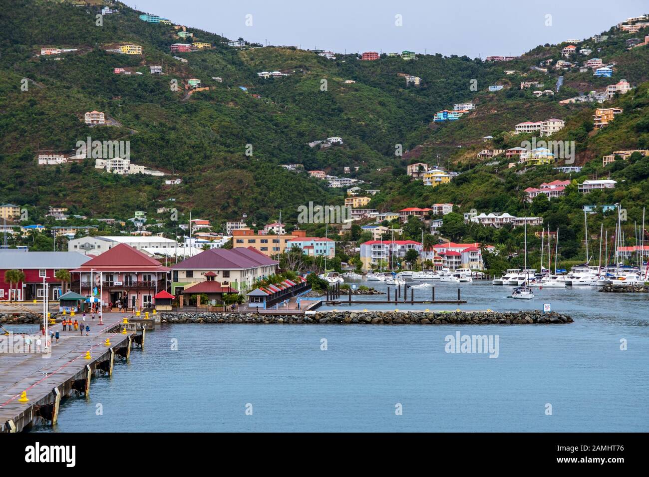 Terminal für Kreuzfahrtschiffe, Tortola Pier Park, Road Town, Tortola, British Virgin Islands, West Indies, Karibik Stockfoto