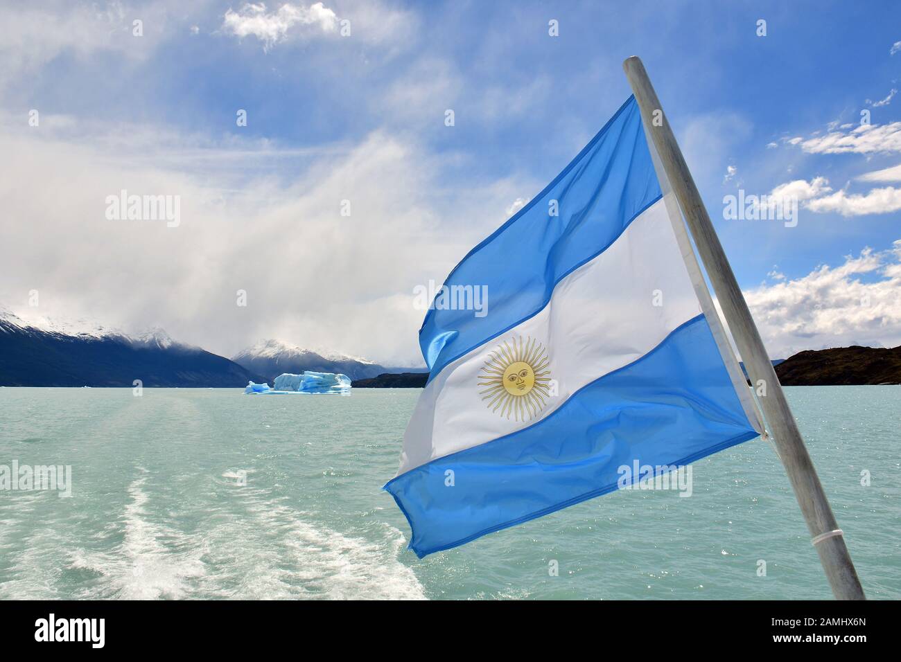 Argentino See, Lago Argentino, Nationalpark Los Glaciares, Provinz Santa Cruz, Argentinien, Südamerika, UNESCO Weltkulturerbe Stockfoto