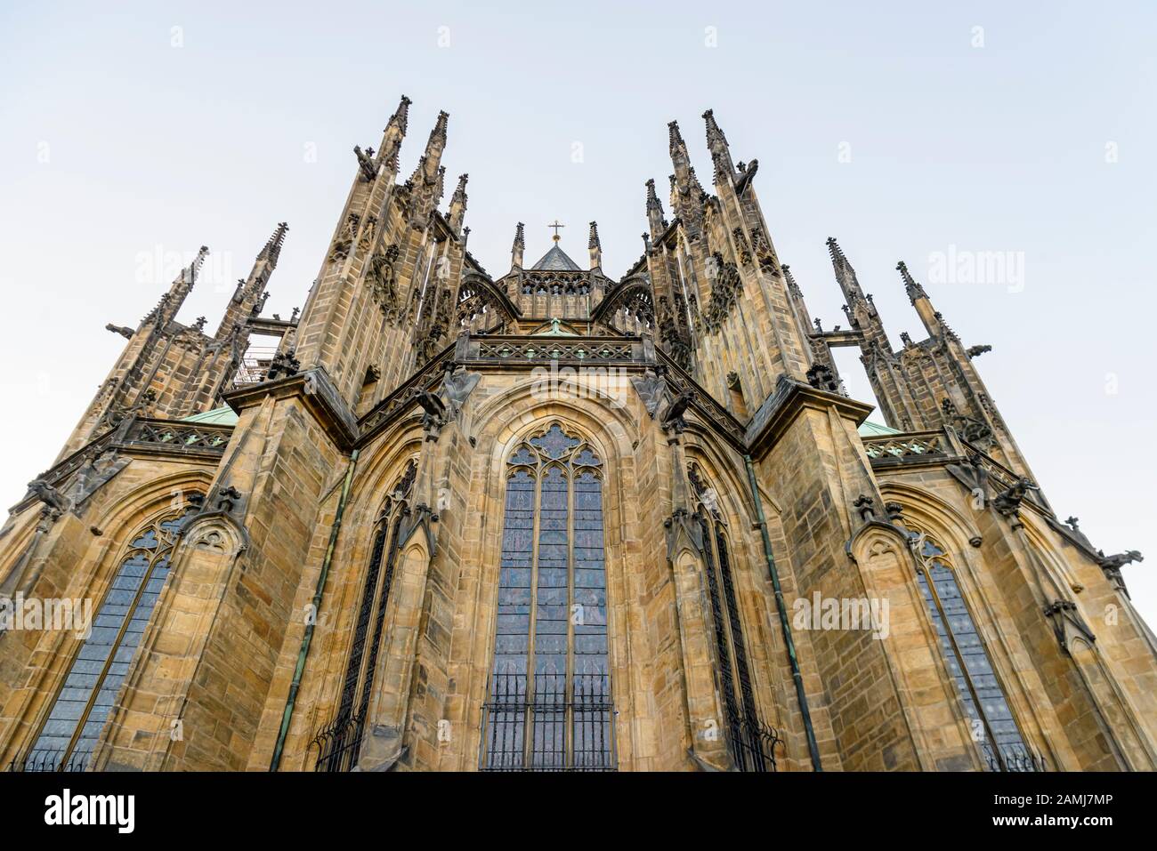 Ostseite des Veitsdoms, der Prager Burg, Prag, Tschechien Stockfoto