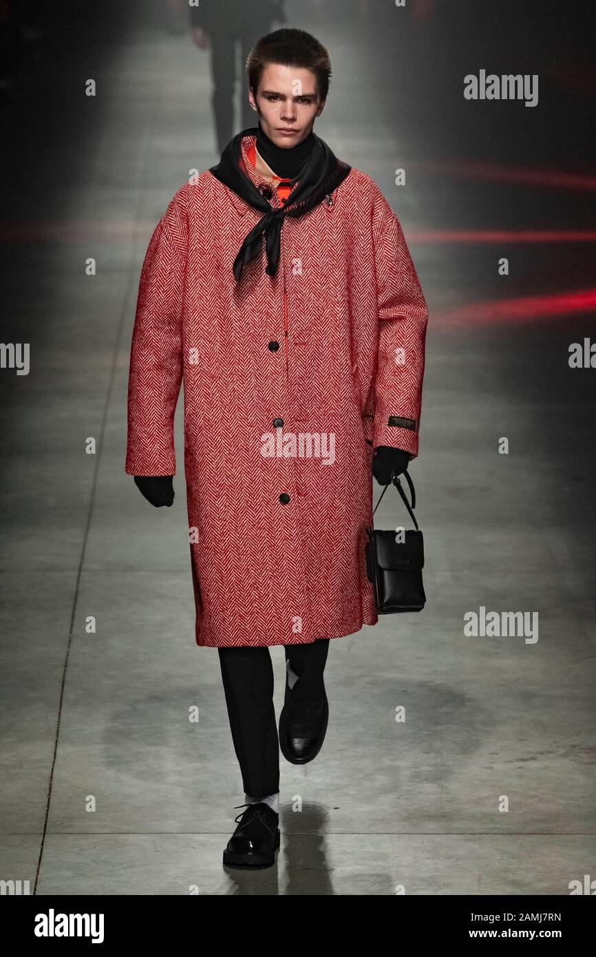 Mailand, Italien. Januar 2020. MSGM Herbst/Winter 2020/2021 Start- Und Landebahn während der Mailänder Fashion Week Men'Äôs Januar 2020 - Mailand, Italien 12/01/2020 weltweite Nutzung Credit: Dpa/Alamy Live News Stockfoto