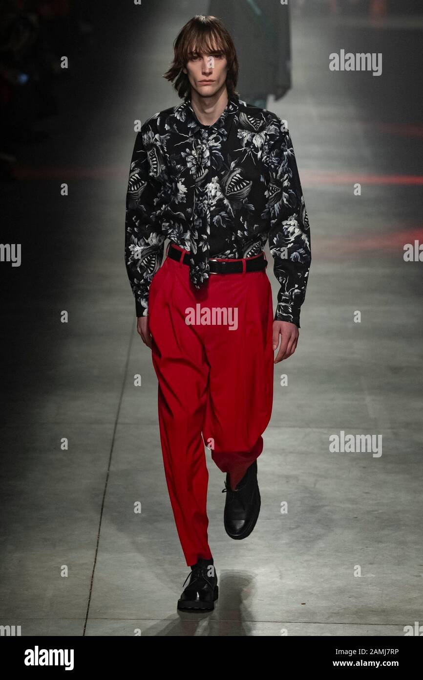 Mailand, Italien. Januar 2020. MSGM Herbst/Winter 2020/2021 Start- Und Landebahn während der Mailänder Fashion Week Men'Äôs Januar 2020 - Mailand, Italien 12/01/2020 weltweite Nutzung Credit: Dpa/Alamy Live News Stockfoto