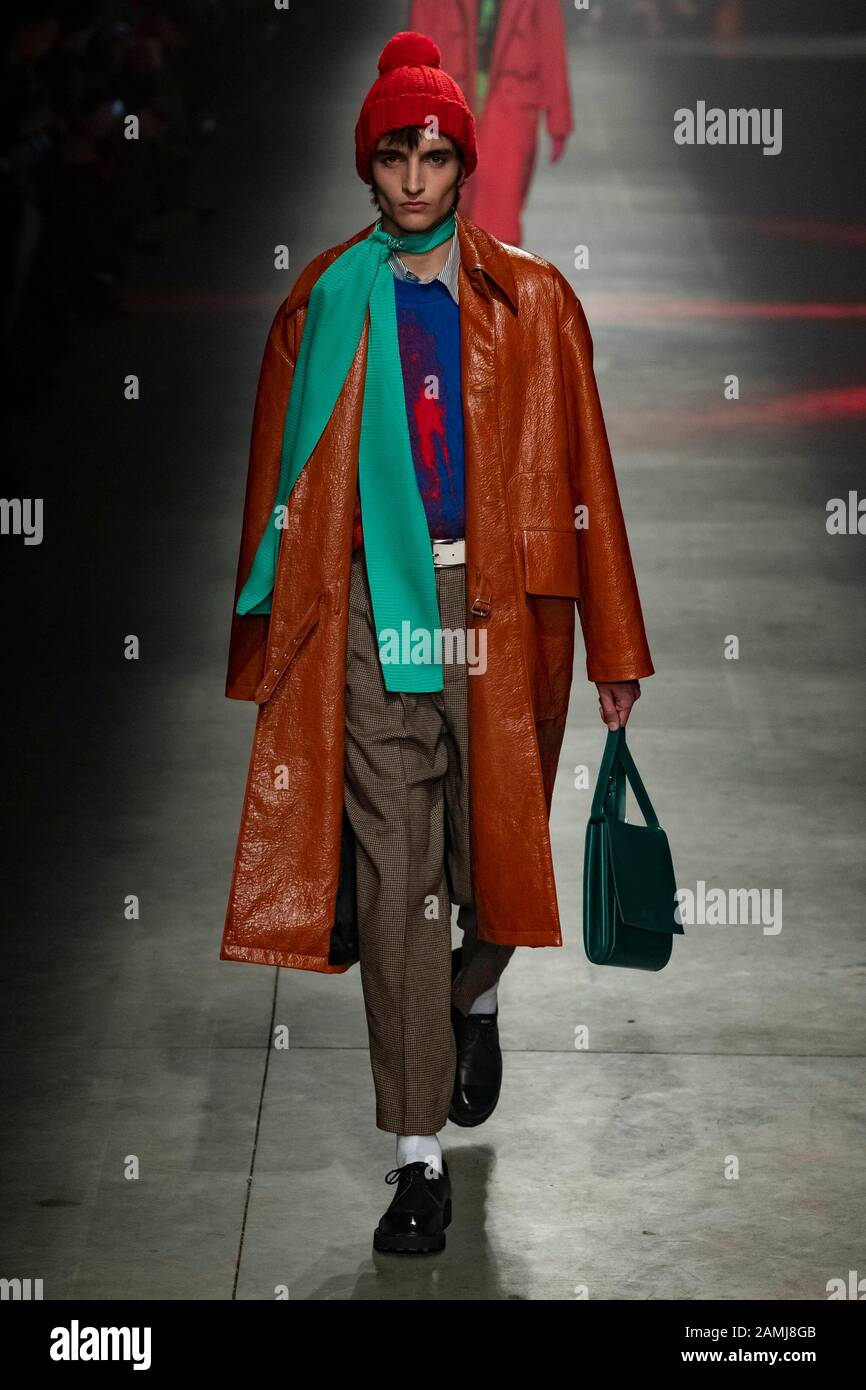 Mailand, Italien. Januar 2020. MSGM Herbst/Winter 2020/2021 Start- Und Landebahn während der Mailänder Fashion Week Men'Äôs Januar 2020 - Mailand, Italien 12/01/2020 weltweite Nutzung Credit: Dpa/Alamy Live News Stockfoto