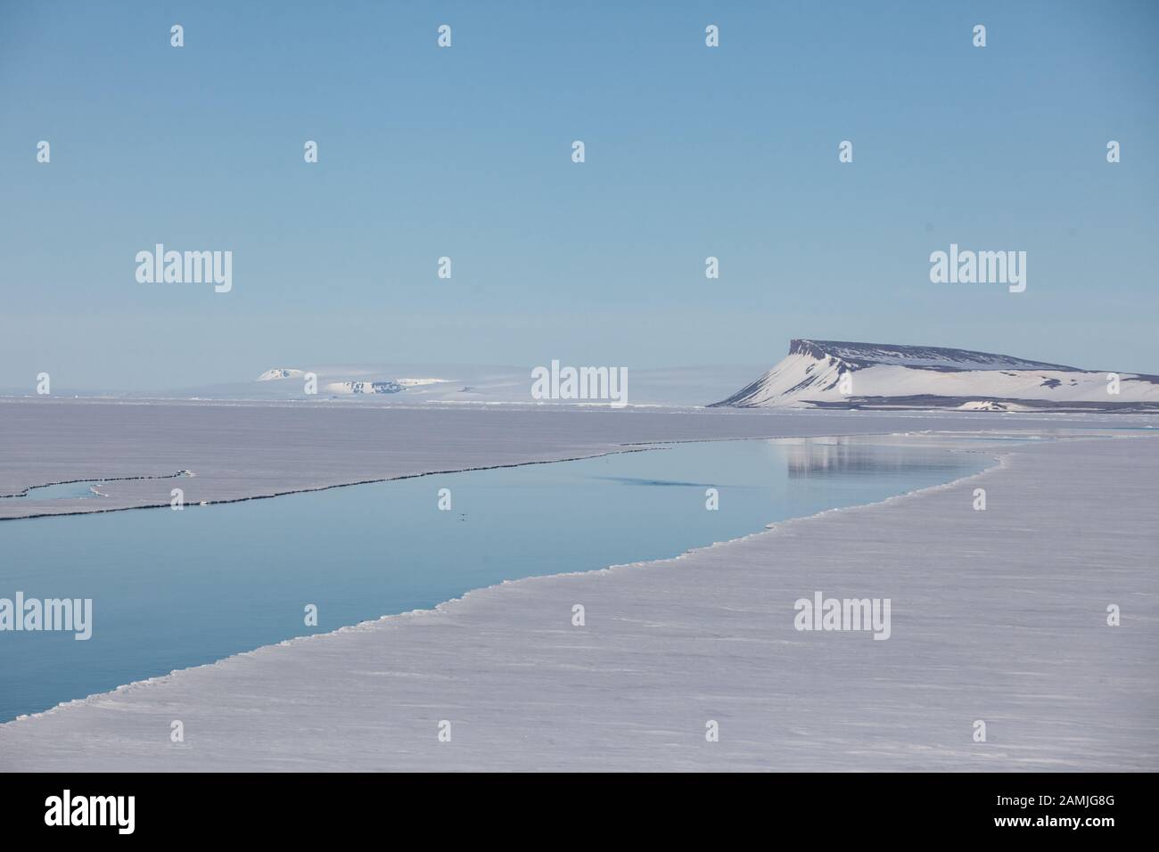 Meereis, Packeis und Landschaften, Franz Josef Land Stockfoto