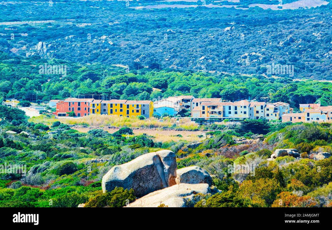 Haus in Capo Testa in Santa Teresa Gallura Reflex Stockfoto