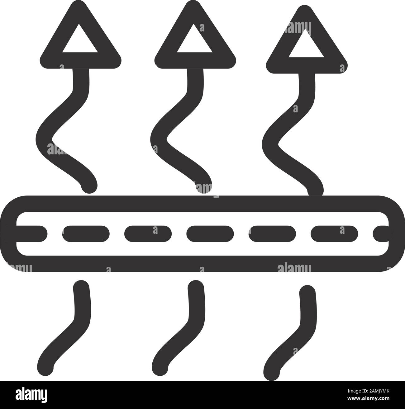 Matratze atmungsaktiv angenehm weich Textil Vektor Illustration lineares Design Stock Vektor