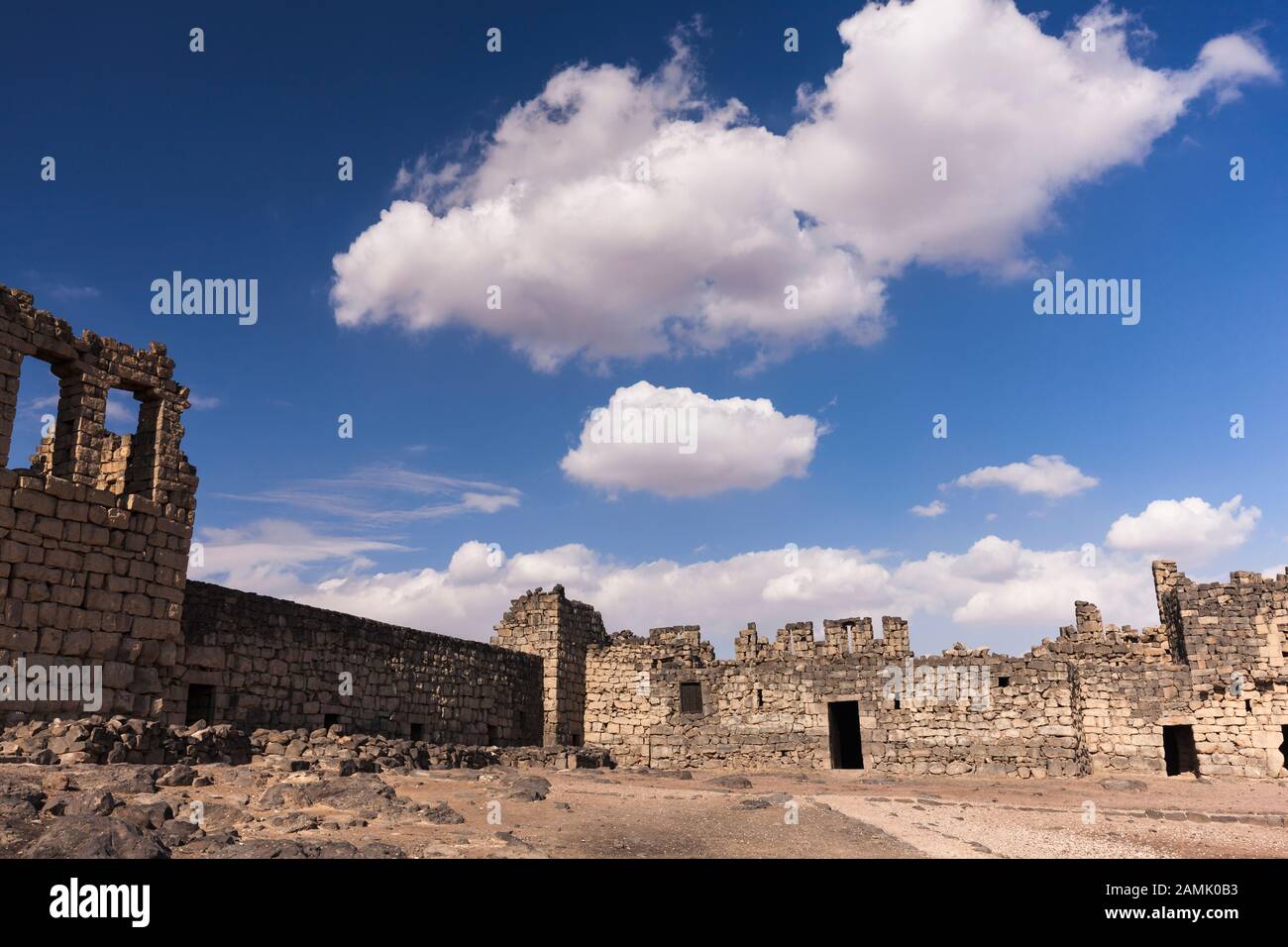 Qasr al-azraq, qusar Al Azraq, blaue Festung, Desrt schloss, Azraq, östliche Wüste, Jordanien, Naher Osten, Asien Stockfoto