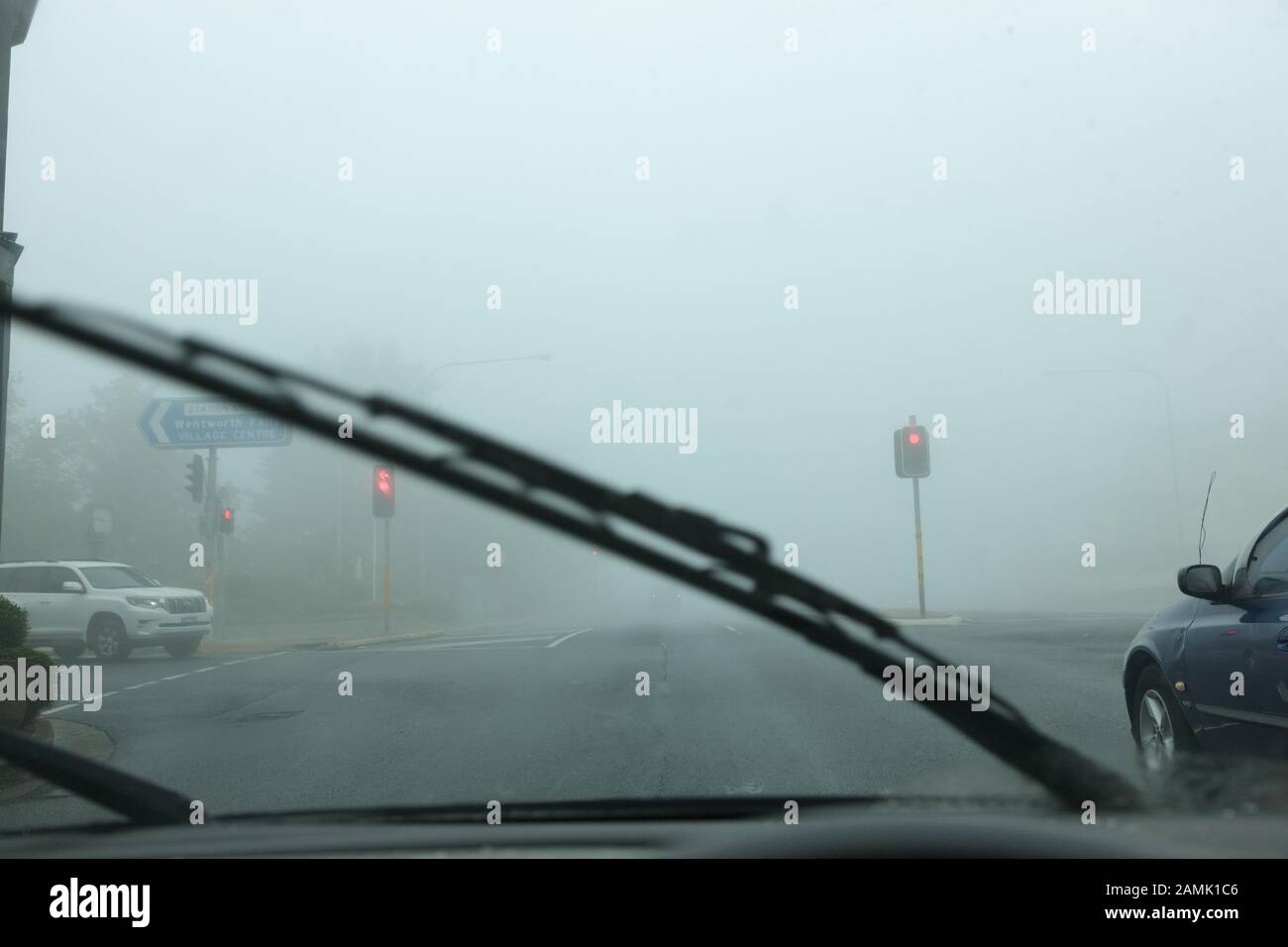 Treiber, der Nebel Stockfoto