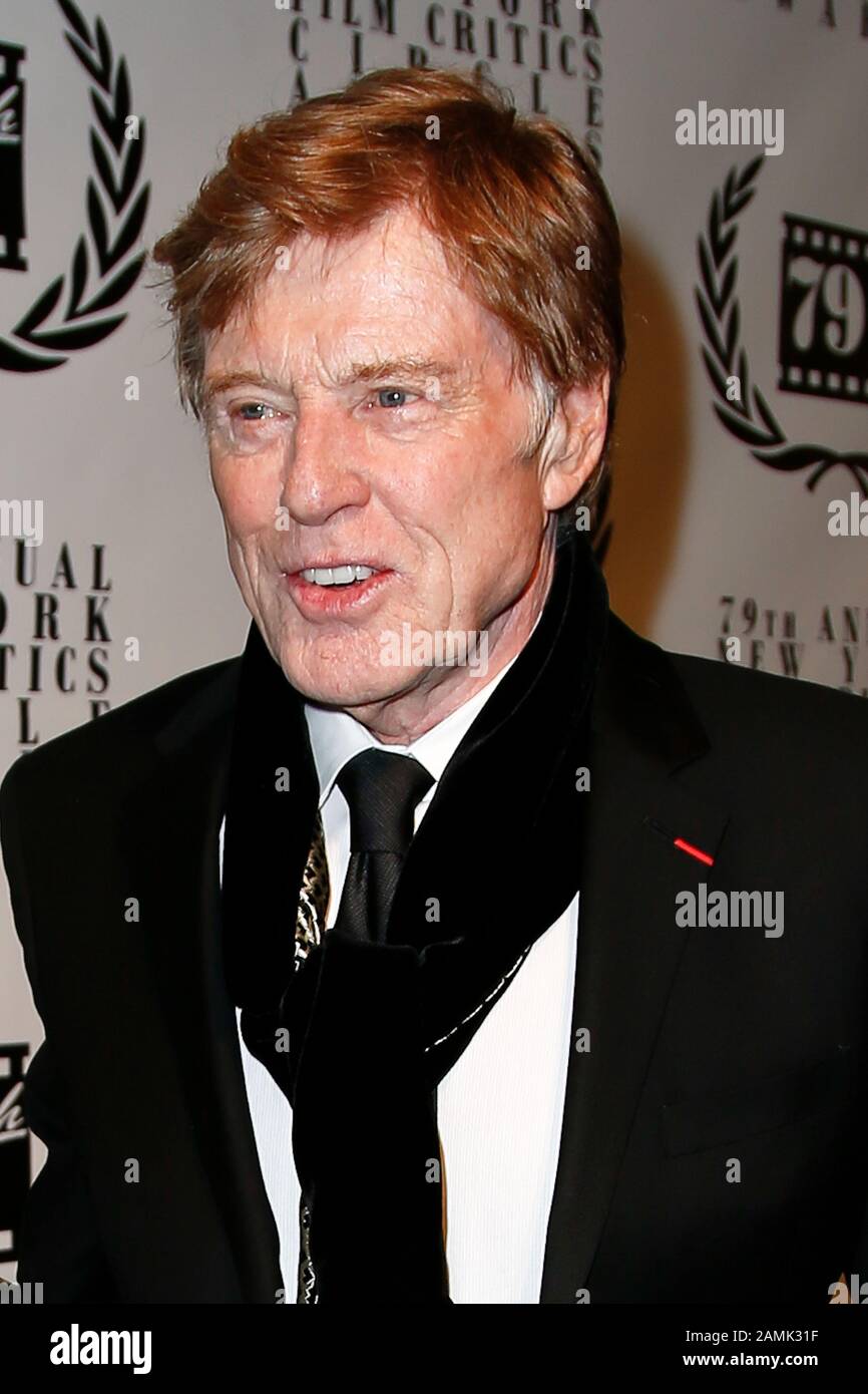 New YORK-JAN 6: Schauspieler Robert Redford besucht die New York Film Critics Circle Awards am 6. Januar 2014 im Edison Ballroom in New York City. Stockfoto