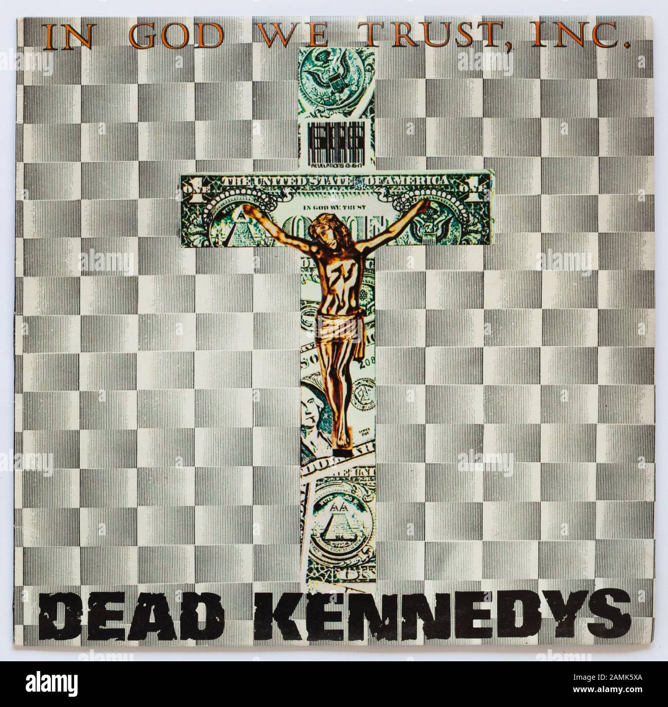 Das Cover von in God We Trust, Inc, 1981 Album von Dead Kennedys auf Alternative Tentacles - nur für redaktionelle Verwendung Stockfoto