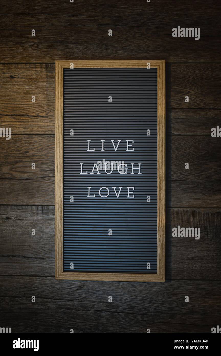 Live Laugh Love Sign Stockfoto