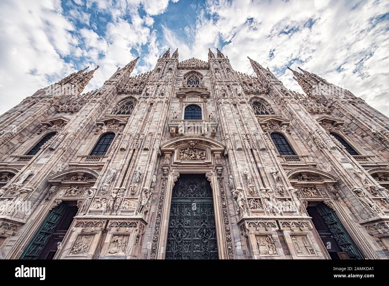 Fassade der Kathedrale von Mailand, Italien Stockfoto