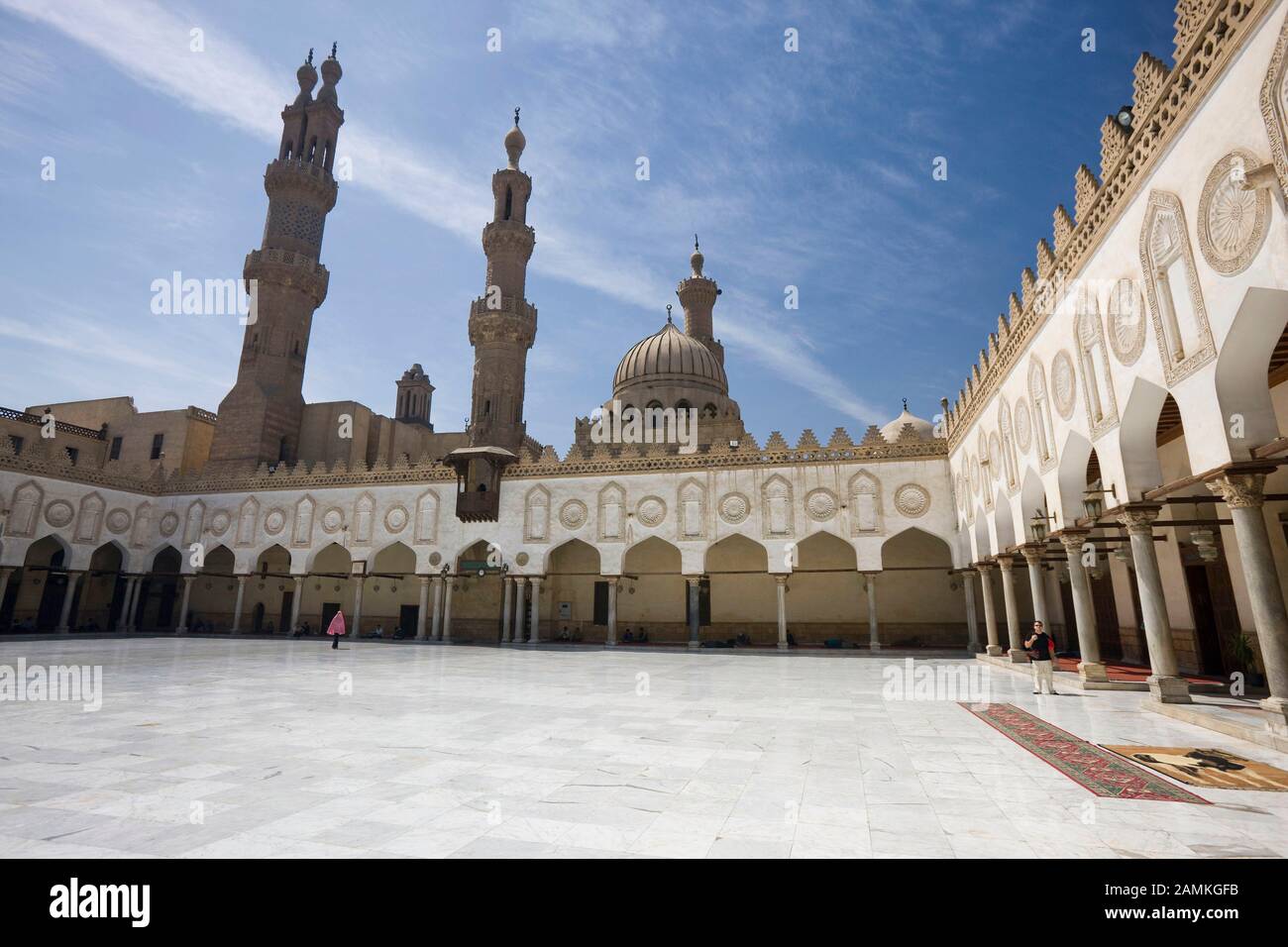 Al-Azhar-Moschee, im alten Kairo, Islamische Gegend, kairo, Ägypten, Nordafrika, Stockfoto