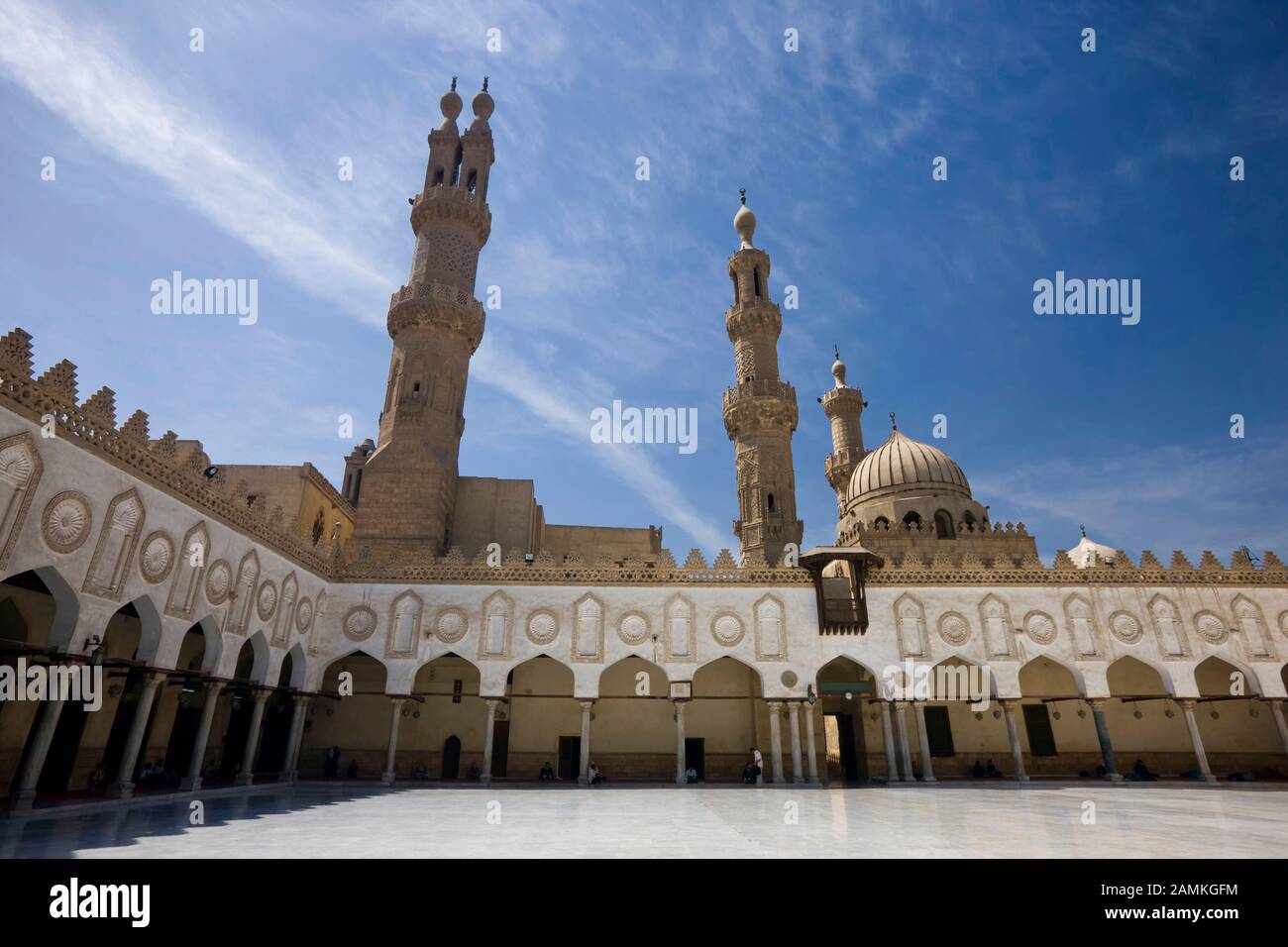 Al-Azhar-Moschee, im alten Kairo, Islamische Gegend, kairo, Ägypten, Nordafrika, Stockfoto