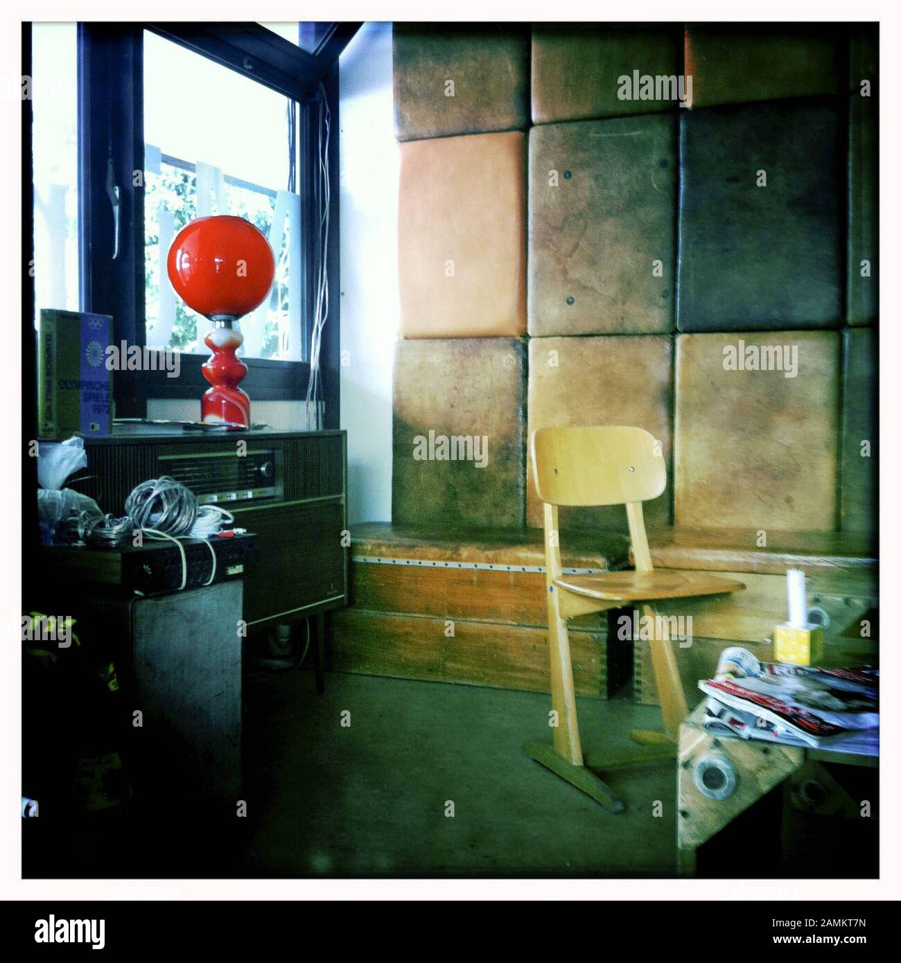 In den beiden Bars 'München 72' (eines in der Kohlstraße, eines im Olympiapark) kommt die Zeit der Olympischen Spiele 1972 in München wieder zum Leben. [Automatisierte Übersetzung] Stockfoto