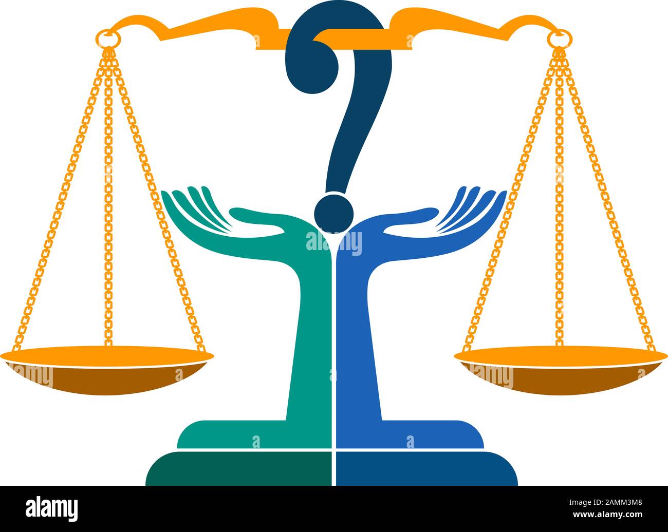 Logo für die Frage des Urteils Stockfoto