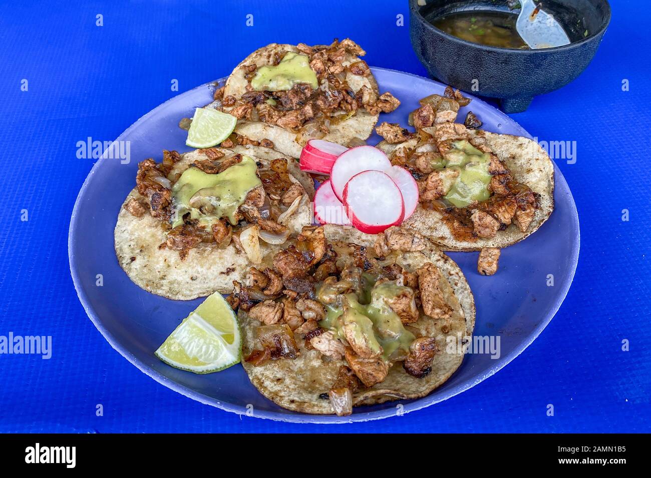 Tacos carne asada. Merida, Mexiko. Stockfoto