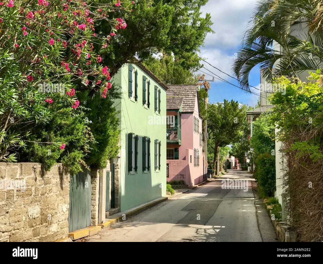 Straßenszene in St. Augustine, Florida. Stockfoto