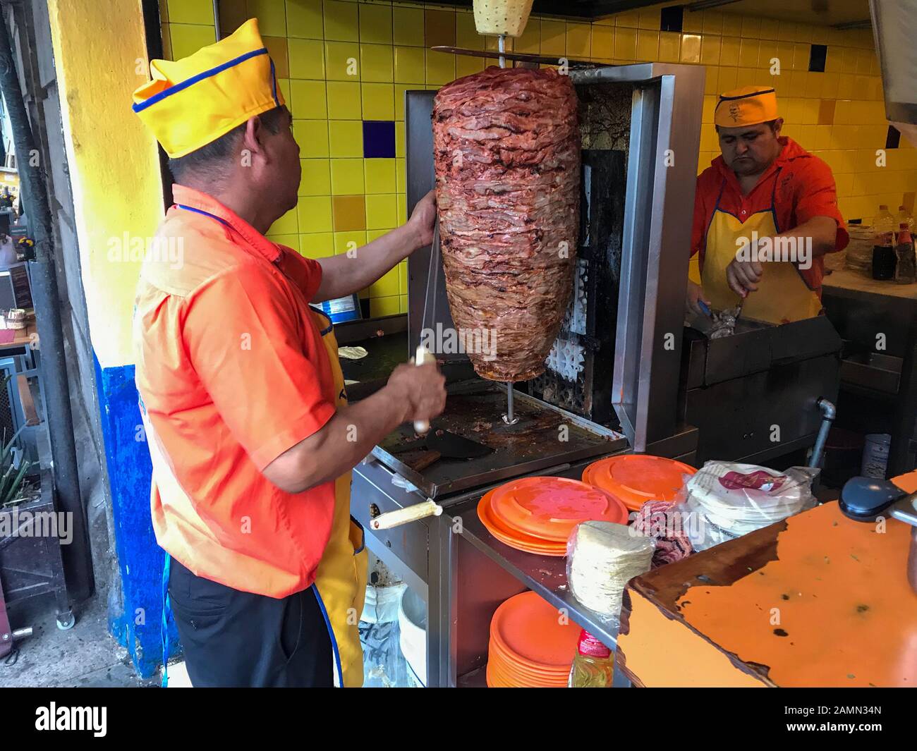 Tacos al Pastor, Mexiko-Stadt, Mexiko. Stockfoto