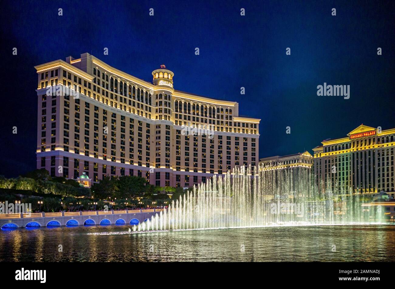 Das Bellagio ist ein Resort, Luxushotel und Casino am Las Vegas Strip im Paradise, Nevada. Stockfoto