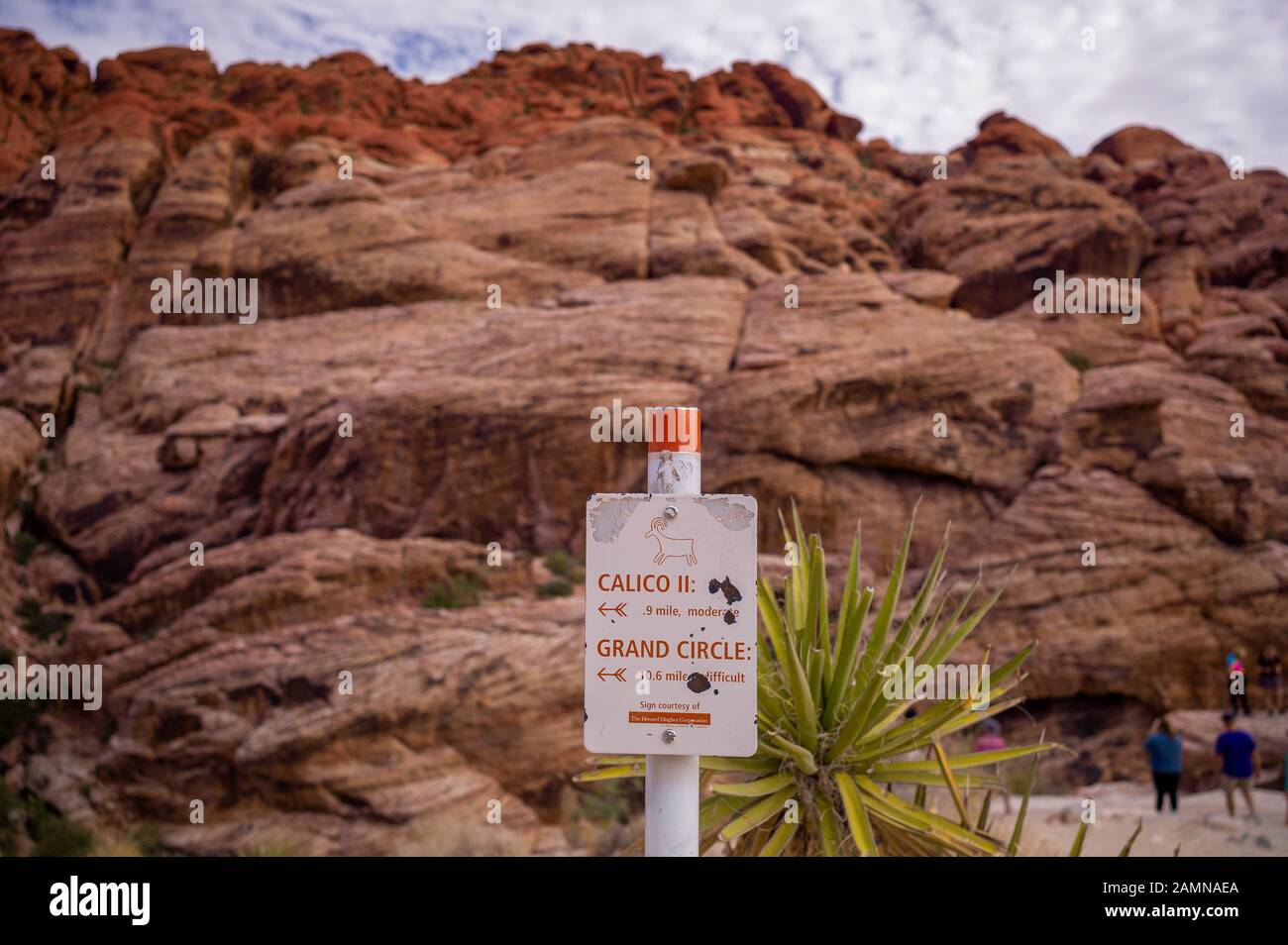 Red Rock Canyon National Conservation Area in Nevada, in der Nähe von Las Vegas, wo Sie Fahrradtouren und Klettern machen. Stockfoto