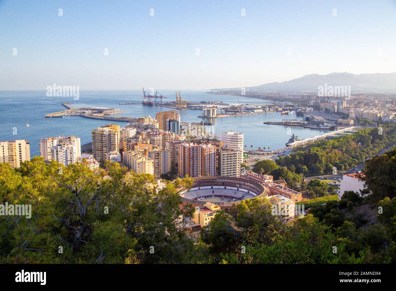 Wunderschöner Blick auf Málaga, Spanien Stockfoto