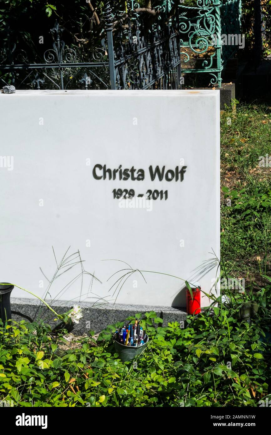 Grabstätte Christa Wolf, Dorotheenstaedtischen Friedhof Stockfoto