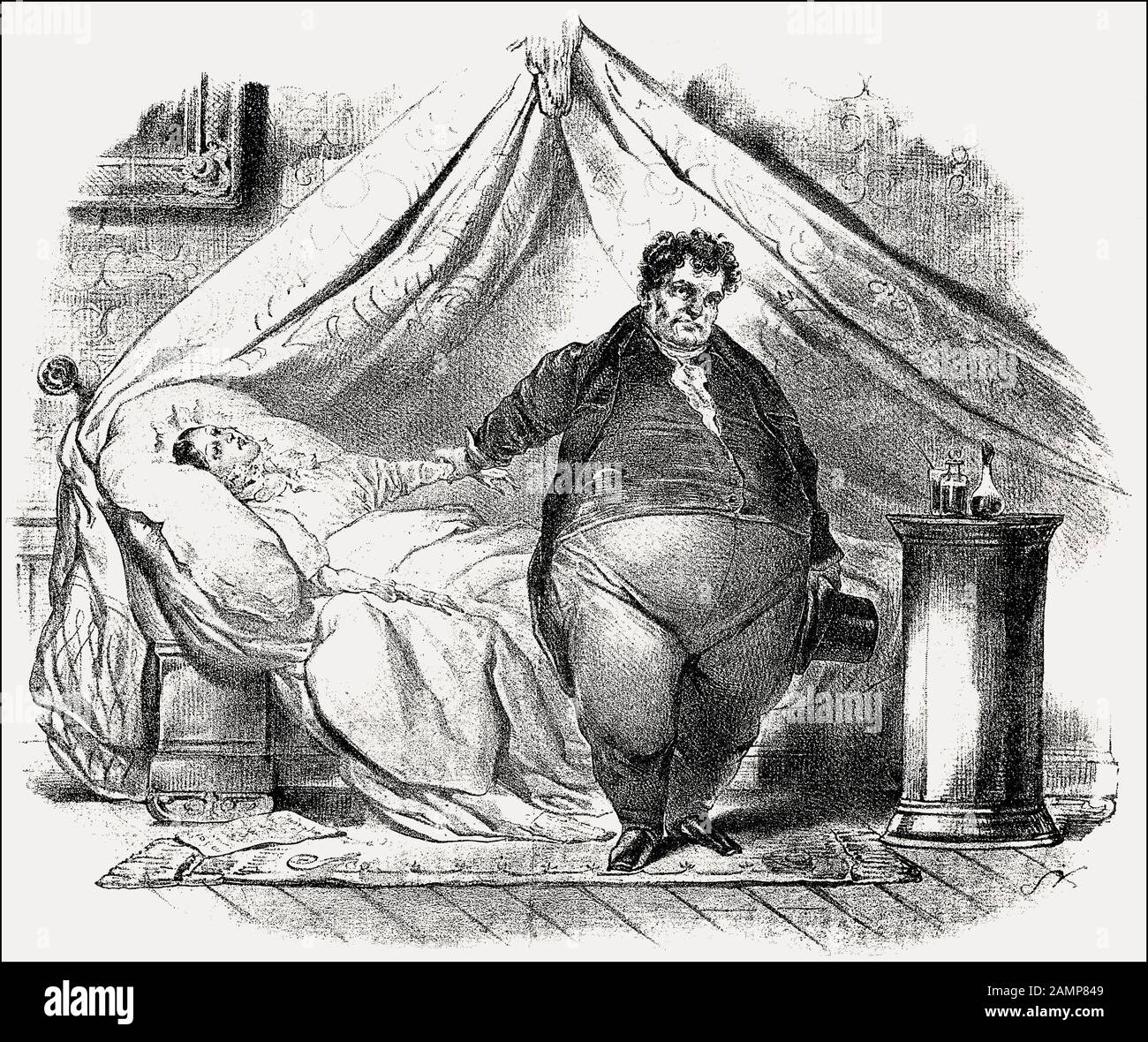 Karikatur über die Chirurgie; 19. Jahrhundert Stockfoto