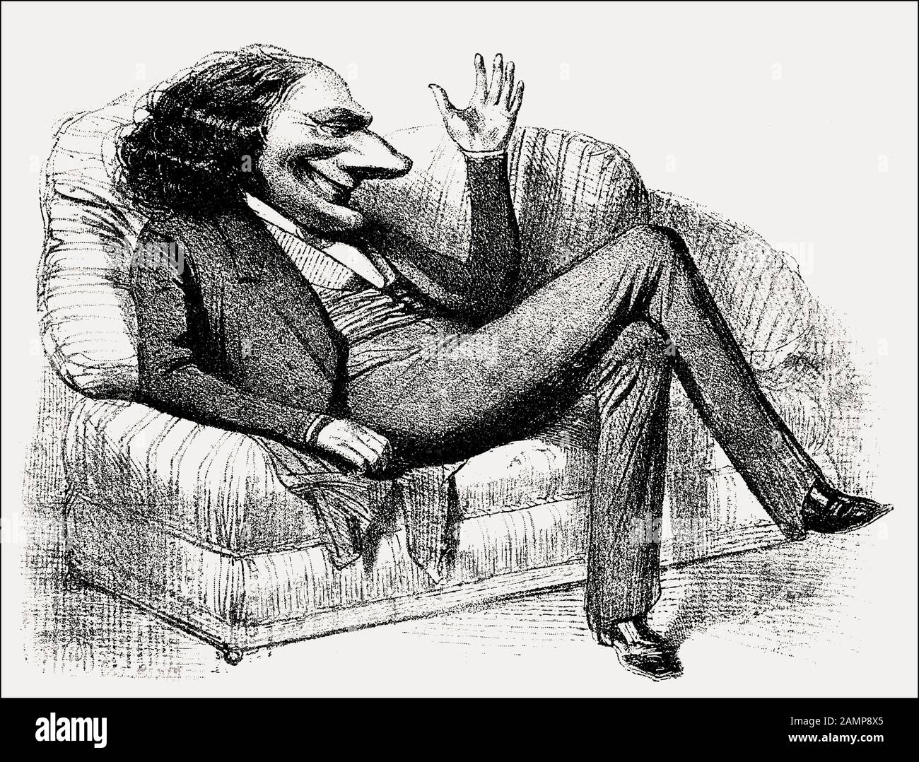 Charles Philipon, 1800 - 1861, französischer Lithograf, Karikaturist und Journalist Stockfoto